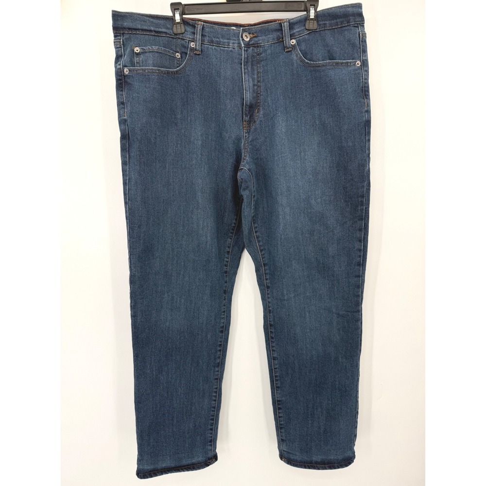 Eddie Bauer Jeans Men 38x32 Blue Flannel Lined Straight Fit EM32JN905 Plaid